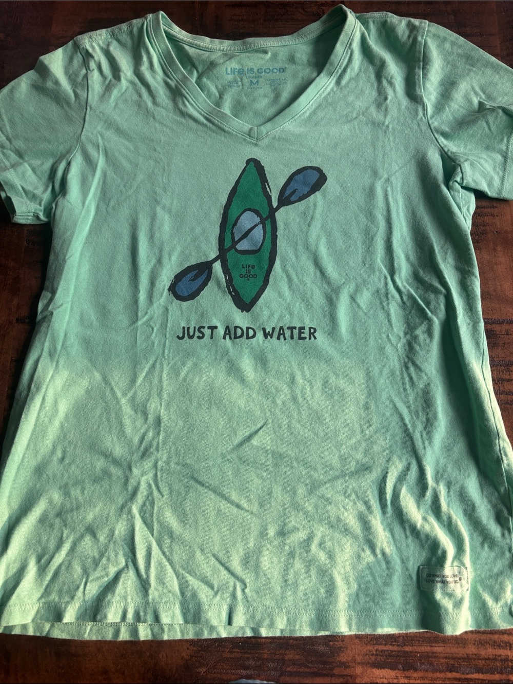 Life is Good Women’s Mint Green 'Just Add Water' V-Neck Tee